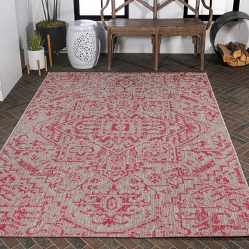 Estrella Bohemian Medallion Textured Weave Indoor/outdoor Area Rug